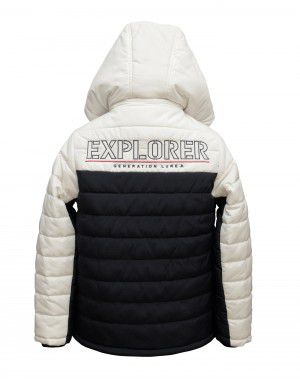 Boys Jacket White Quilted